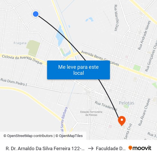 R. Dr. Arnaldo Da Silva Ferreira 122-158 - Fragata Pelotas - Rs 96040-050 Brasil to Faculdade De Direito Da Ufpel map