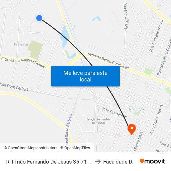 R. Irmão Fernando De Jesus 35-71 - Fragata Pelotas - Rs 96040-110 Brasil to Faculdade De Direito Da Ufpel map