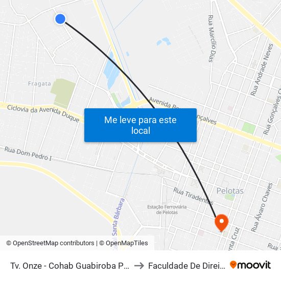 Tv. Onze - Cohab Guabiroba Pelotas - Rs Brasil to Faculdade De Direito Da Ufpel map