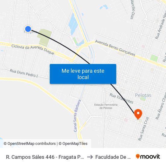 R. Campos Sáles 446 - Fragata Pelotas - Rs 96040-620 Brasil to Faculdade De Direito Da Ufpel map