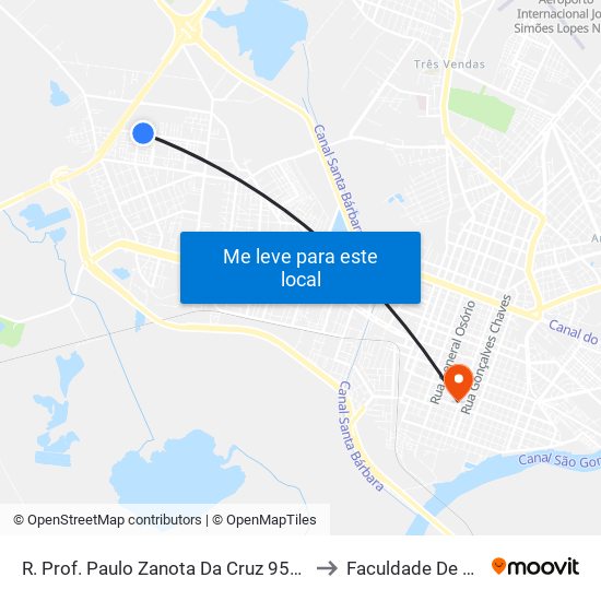 R. Prof. Paulo Zanota Da Cruz 956 - Fragata Pelotas - Rs Brasil to Faculdade De Direito Da Ufpel map