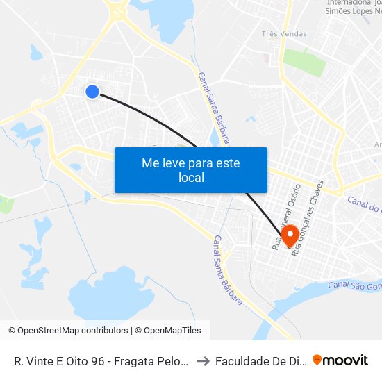 R. Vinte E Oito 96 - Fragata Pelotas - Rs 96050-176 Brasil to Faculdade De Direito Da Ufpel map