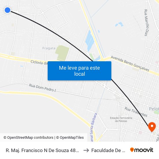 R. Maj. Francisco N De Souza 487 - Fragata Pelotas - Rs Brasil to Faculdade De Direito Da Ufpel map