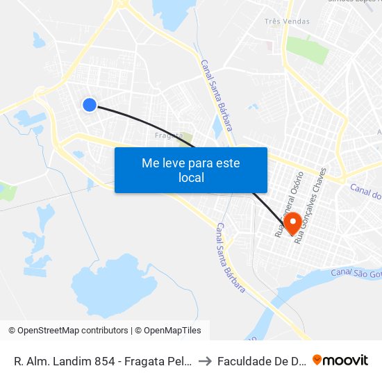 R. Alm. Landim 854 - Fragata Pelotas - Rs 96045-460 Brasil to Faculdade De Direito Da Ufpel map