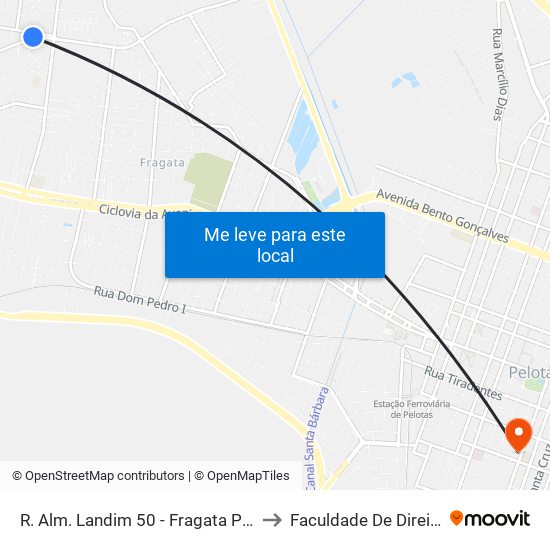 R. Alm. Landim 50 - Fragata Pelotas - Rs Brasil to Faculdade De Direito Da Ufpel map