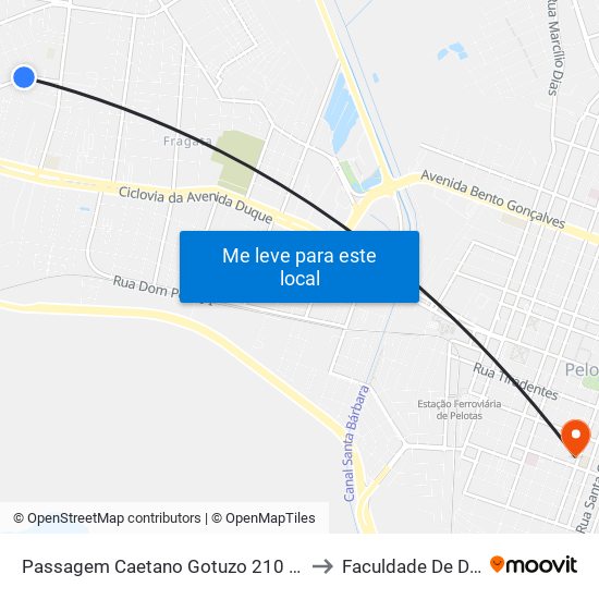 Passagem Caetano Gotuzo 210 - Fragata Pelotas - Rs Brasil to Faculdade De Direito Da Ufpel map