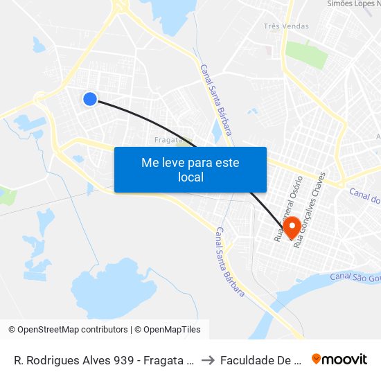 R. Rodrigues Alves 939 - Fragata Pelotas - Rs 96045-640 Brasil to Faculdade De Direito Da Ufpel map
