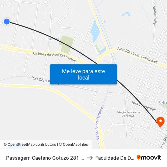 Passagem Caetano Gotuzo 281 - Fragata Pelotas - Rs Brasil to Faculdade De Direito Da Ufpel map