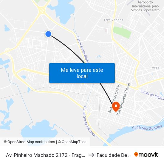 Av. Pinheiro Machado 2172 - Fragata Pelotas - Rs 96040-500 Brasil to Faculdade De Direito Da Ufpel map