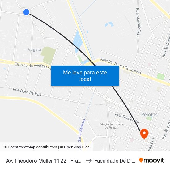 Av. Theodoro Muller 1122 - Fragata Pelotas - Rs Brasil to Faculdade De Direito Da Ufpel map