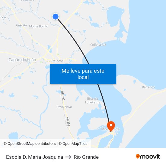 Escola D. Maria Joaquina to Rio Grande map