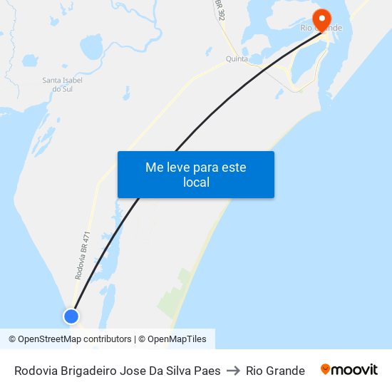 Rodovia Brigadeiro Jose Da Silva Paes to Rio Grande map