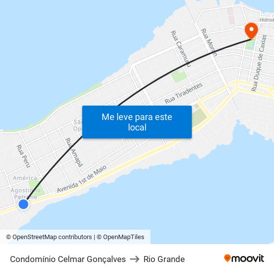 Condomínio Celmar Gonçalves to Rio Grande map