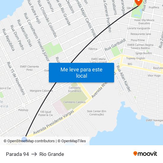 Parada 94 to Rio Grande map