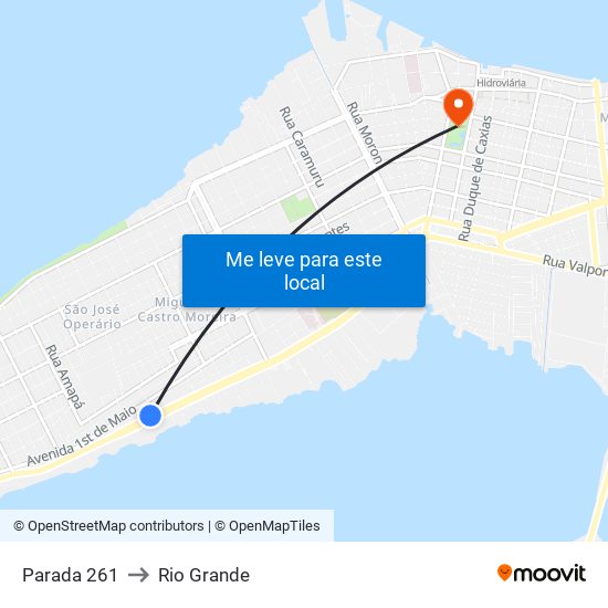 Parada 261 to Rio Grande map