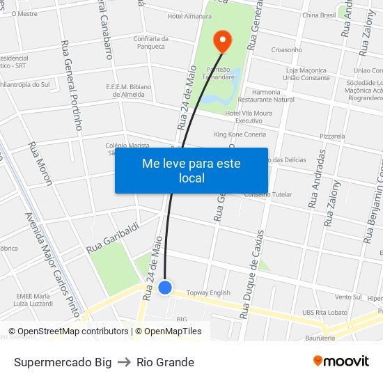 Supermercado Big to Rio Grande map