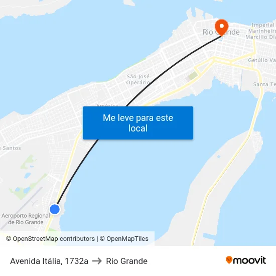 Avenida Itália, 1732a to Rio Grande map