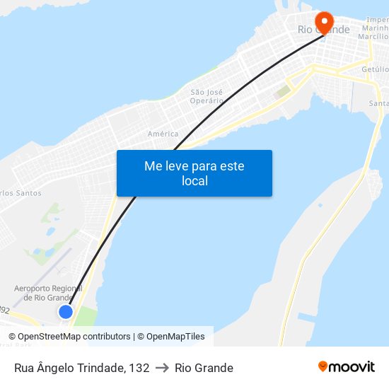 Rua Ângelo Trindade, 132 to Rio Grande map