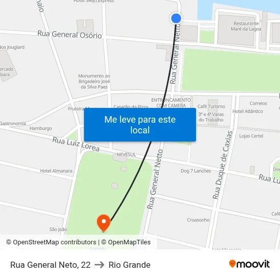 Rua General Neto, 22 to Rio Grande map