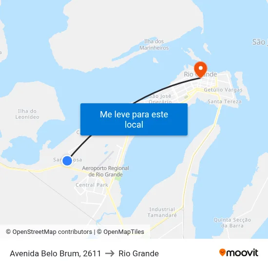 Avenida Belo Brum, 2611 to Rio Grande map