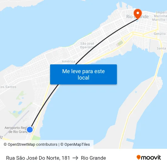Rua São José Do Norte, 181 to Rio Grande map