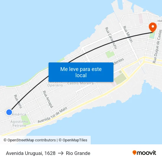 Avenida Uruguai, 1628 to Rio Grande map