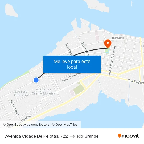 Avenida Cidade De Pelotas, 722 to Rio Grande map