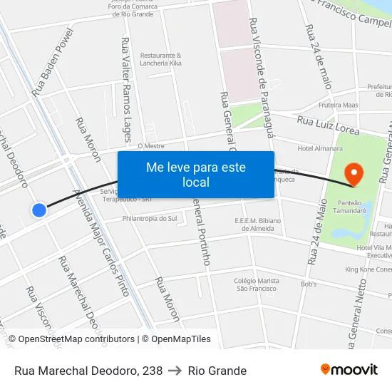 Rua Marechal Deodoro, 238 to Rio Grande map