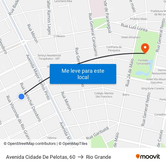 Avenida Cidade De Pelotas, 60 to Rio Grande map