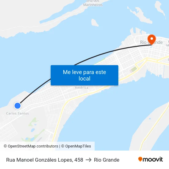 Rua Manoel Gonzáles Lopes, 458 to Rio Grande map