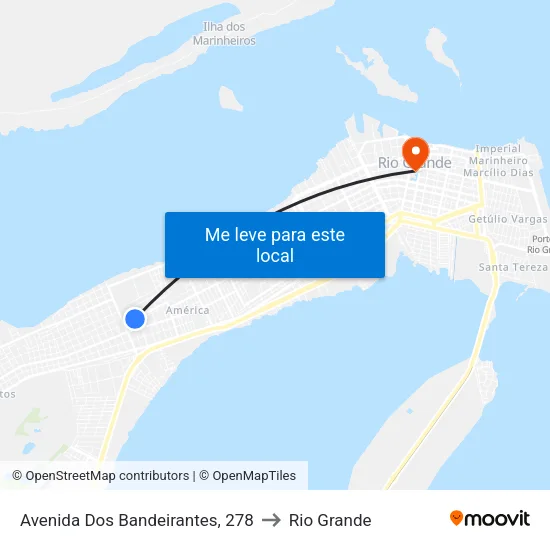 Avenida Dos Bandeirantes, 278 to Rio Grande map