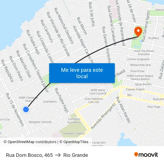 Rua Dom Bosco, 465 to Rio Grande map