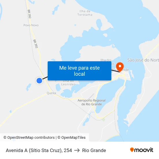 Avenida A (Sítio Sta Cruz), 254 to Rio Grande map