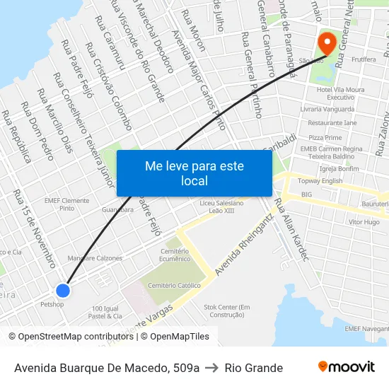 Avenida Buarque De Macedo, 509a to Rio Grande map