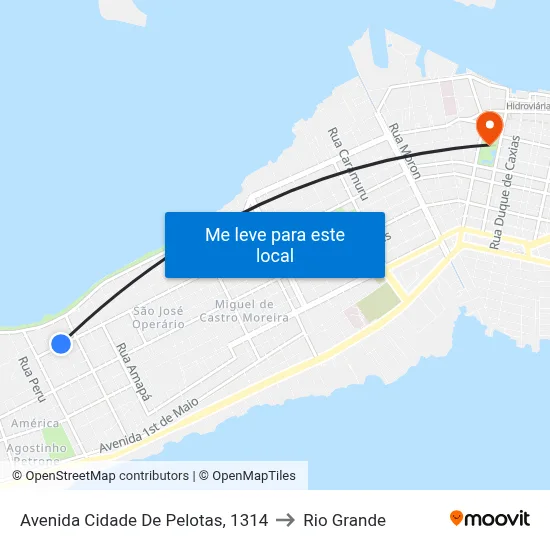 Avenida Cidade De Pelotas, 1314 to Rio Grande map