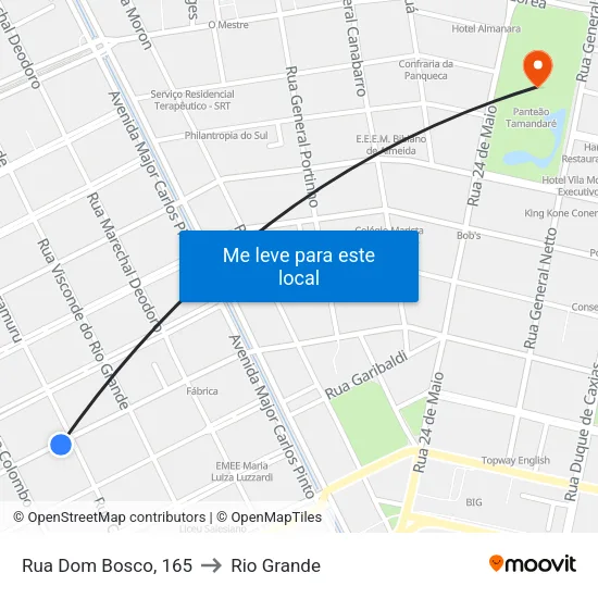 Rua Dom Bosco, 165 to Rio Grande map