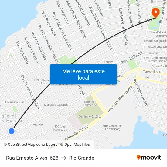 Rua Ernesto Alves, 628 to Rio Grande map