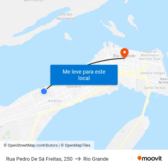 Rua Pedro De Sá Freitas, 250 to Rio Grande map