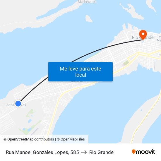 Rua Manoel Gonzáles Lopes, 585 to Rio Grande map