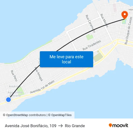 Avenida José Bonifácio, 109 to Rio Grande map