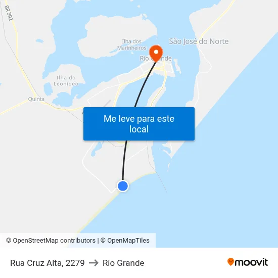 Rua Cruz Alta, 2279 to Rio Grande map