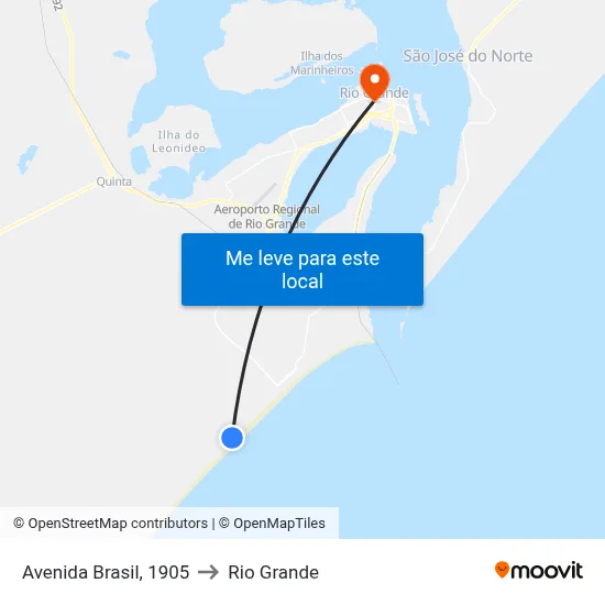 Avenida Brasil, 1905 to Rio Grande map