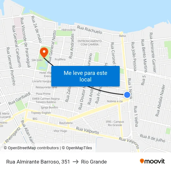 Rua Almirante Barroso, 351 to Rio Grande map