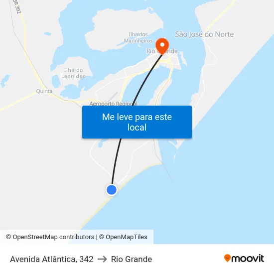 Avenida Atlântica, 342 to Rio Grande map
