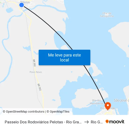 Passeio Dos Rodoviários Pelotas - Rio Grande Do Sul 96025 Brasil to Rio Grande map