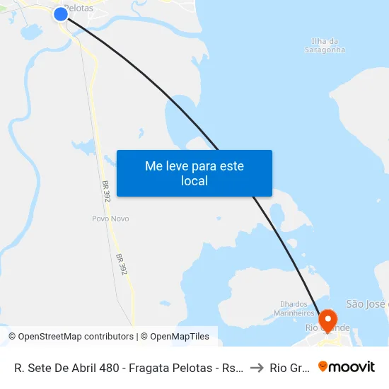 R. Sete De Abril 480 - Fragata Pelotas - Rs 96025-330 Brasil to Rio Grande map