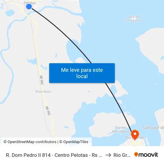 R. Dom Pedro II 814 - Centro Pelotas - Rs 96010-300 Brasil to Rio Grande map
