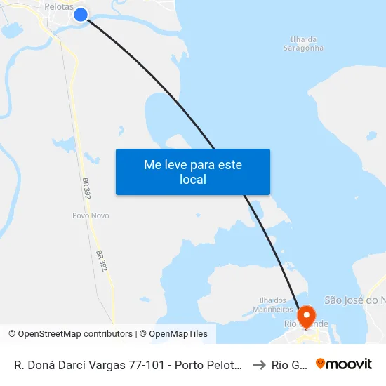 R. Doná Darcí Vargas 77-101 - Porto Pelotas - Rs 96076-050 Brasil to Rio Grande map