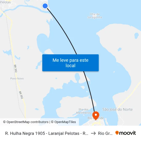 R. Hulha Negra 1905 - Laranjal Pelotas - Rs 96090-340 Brasil to Rio Grande map