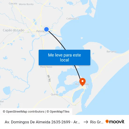 Av. Domingos De Almeida 2635-2699 - Areal Pelotas - Rs Brasil to Rio Grande map